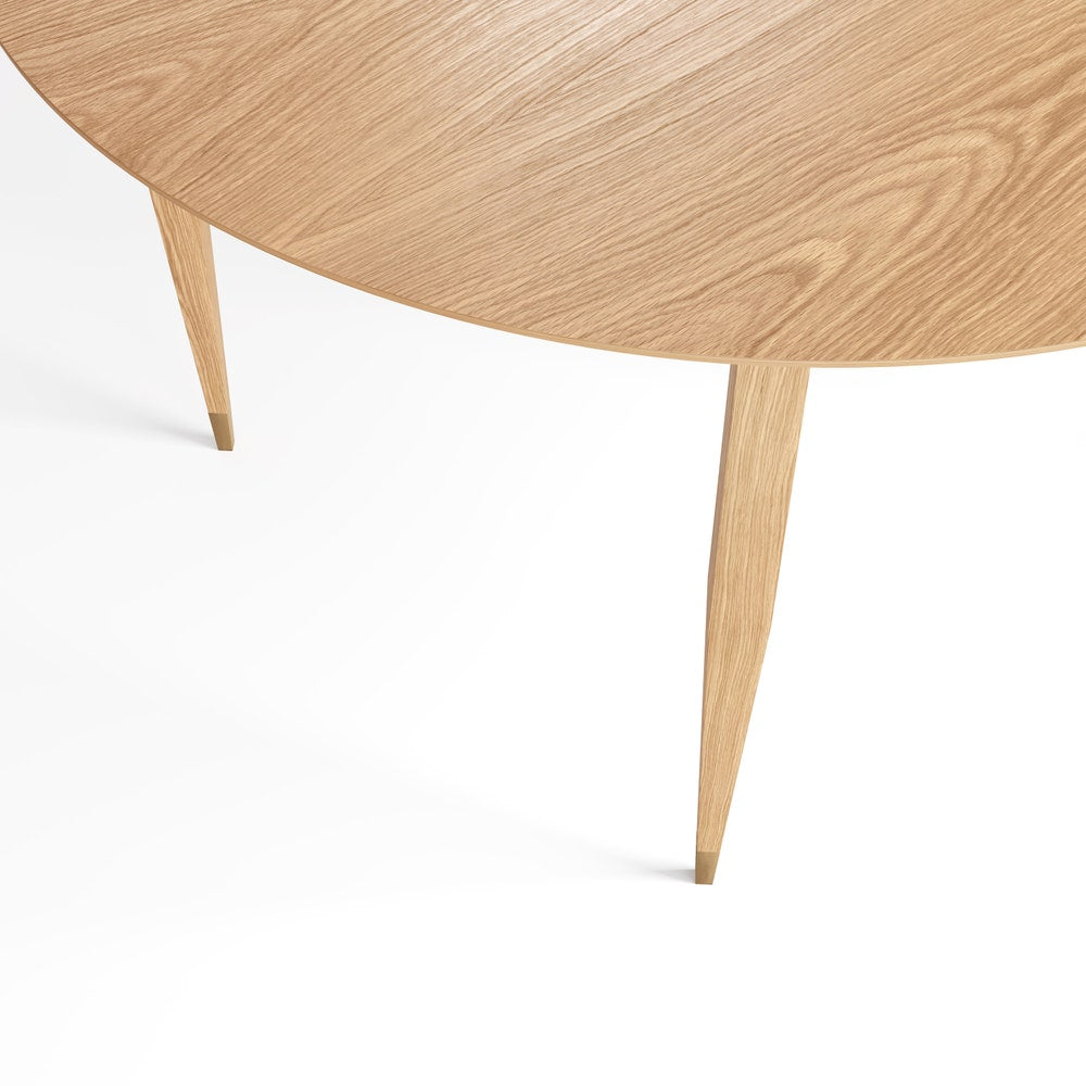 Round dining oak table, kitchen table, mid century modern, large