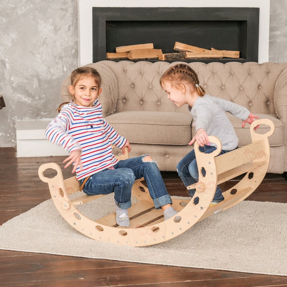 Children's balancing board Gym Educational Climbing ladder Montessori Toy Climbing arch Kids wooden toy Baby cradle Toddler climbing toy