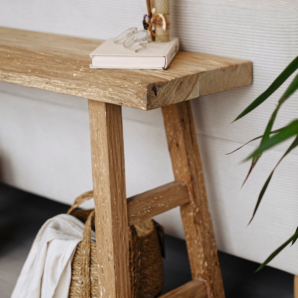 Console Table, Unique Rustic/Reclaimed Wood, Custom Farmhouse Hallway Sofa Entrway Wooden Solid Foyer Dresser Entry Table Gift for Women/Her