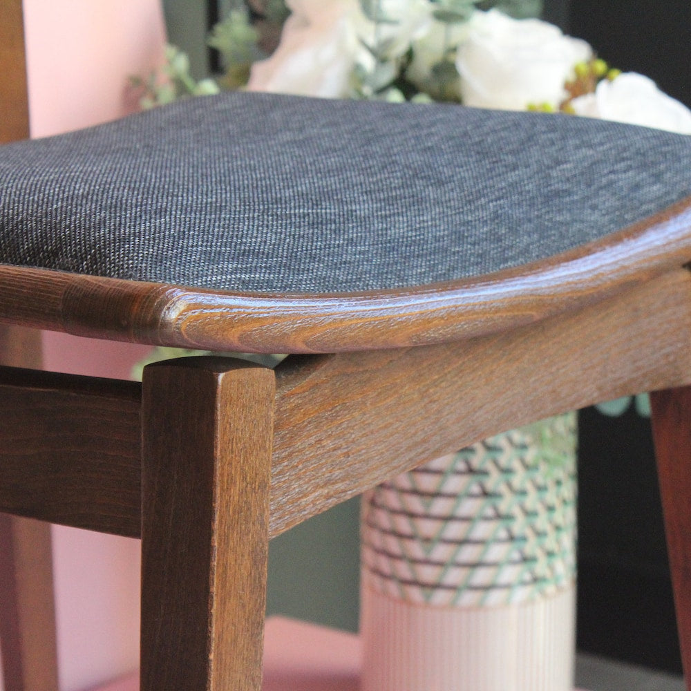 Wooden rattan dining chair, made of hornbeam wood, handmade, special color and fabric options are available.
