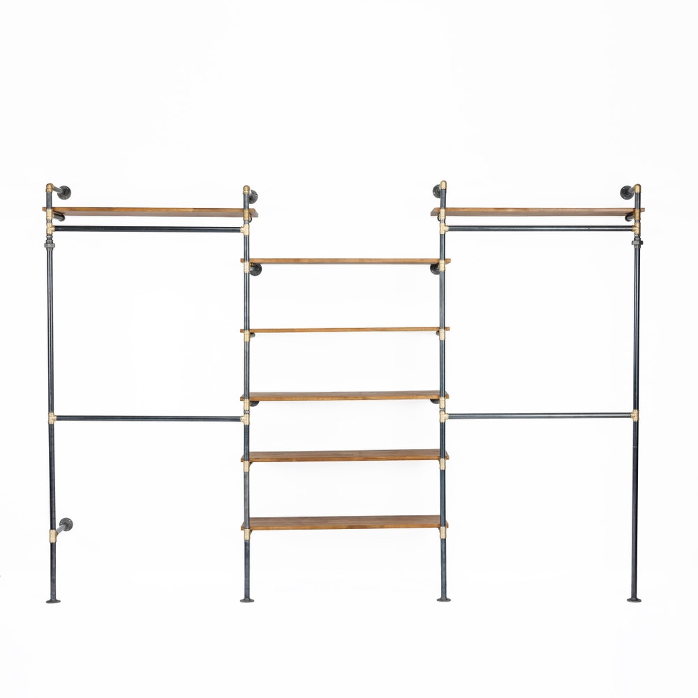 8 in 1 Frame variation Wall Rack, Clothing Rack, Retail Fixture, Garment Rack, Industrial Floating Shelves, Clothing Rack Garment Rack