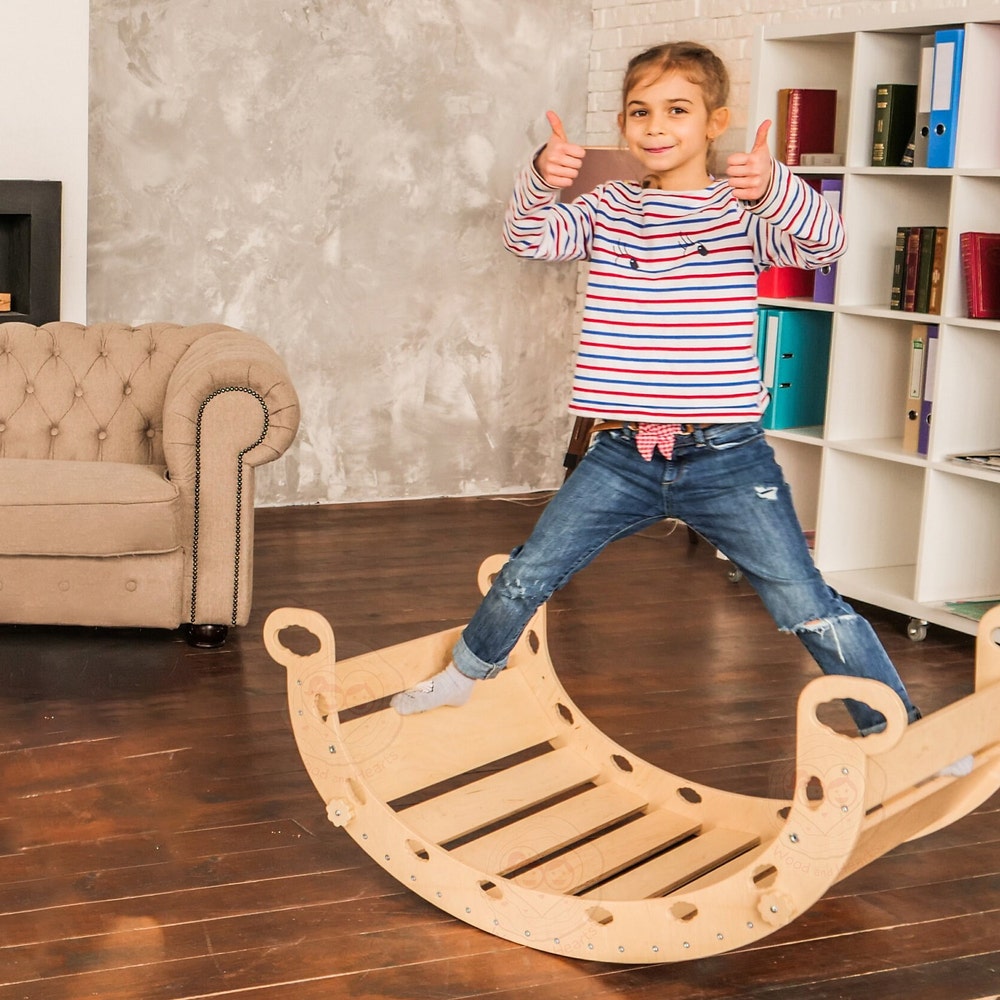 Children's balancing board Gym Educational Climbing ladder Montessori Toy Climbing arch Kids wooden toy Baby cradle Toddler climbing toy