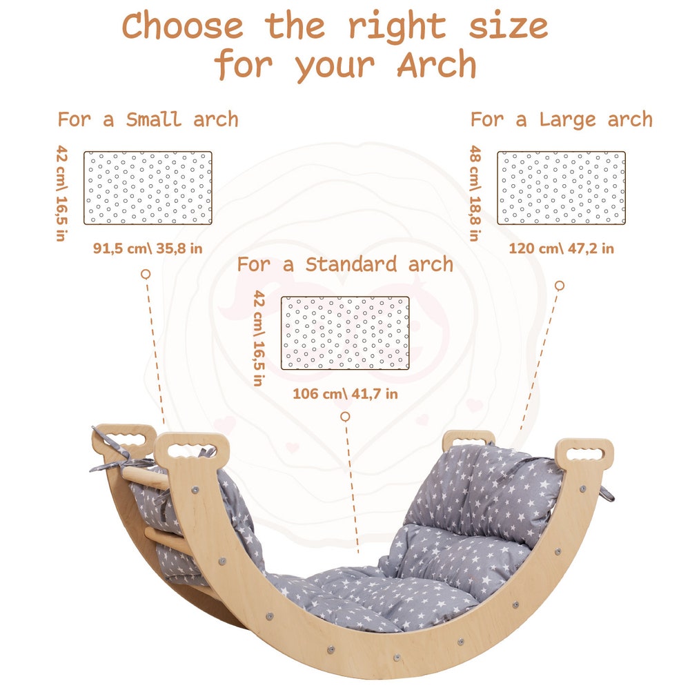 Baby Gift Cotton Cushion for Montessori Arch, Waldorf Soft Play Equipment Climbing Arch Pillow, Kletterbogen Kissen Handmade