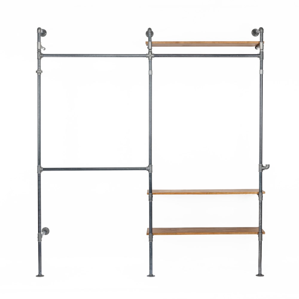 4 in 1 Frame variation Wall Rack, Clothing Rack, Retail Fixture, Garment Rack, Industrial Floating Shelves, Clothing Rack Garment Rack
