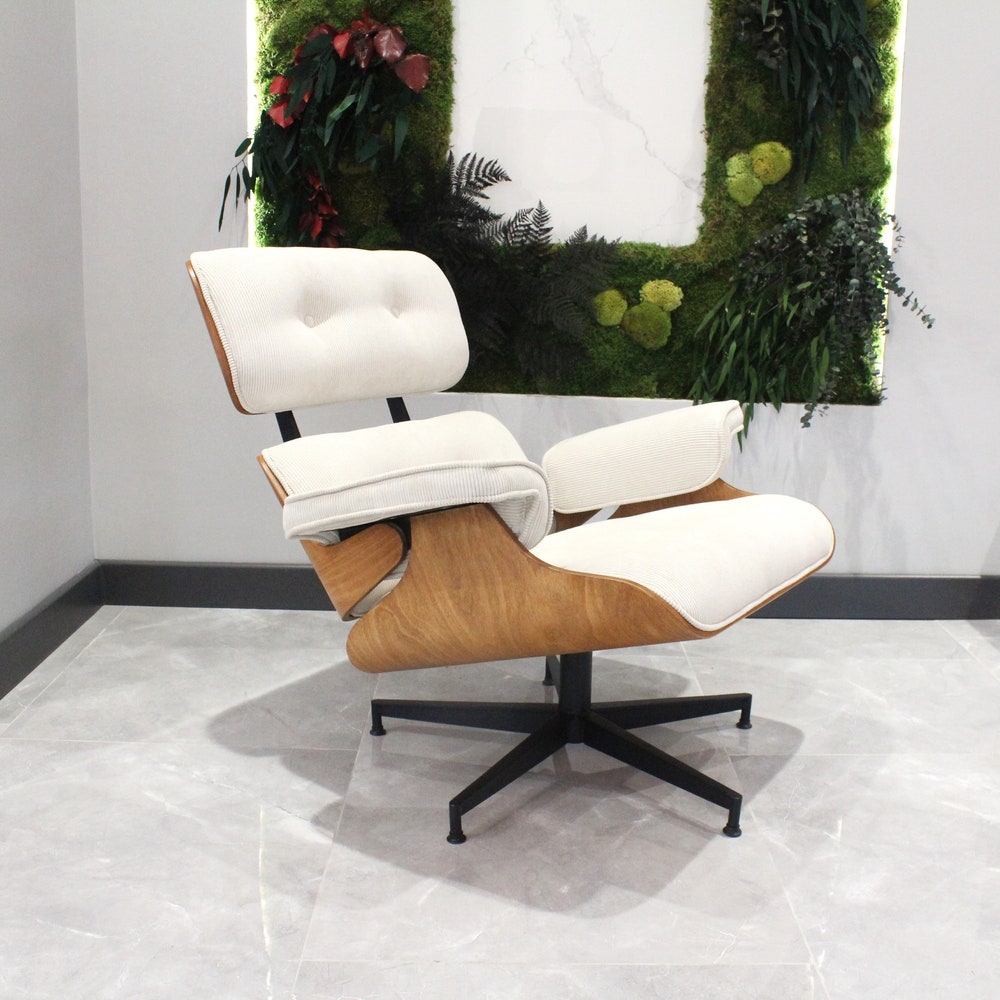 Custom color Classic Chaise Lounge chair with Foot rest Modesto, Eames Puffy Chaise Lounge, holywood chair, Bent wood Armchair