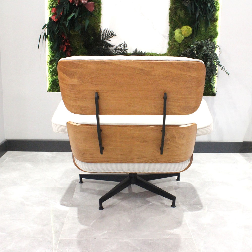 Custom color Classic Chaise Lounge chair with Foot rest Modesto, Eames Puffy Chaise Lounge, holywood chair, Bent wood Armchair