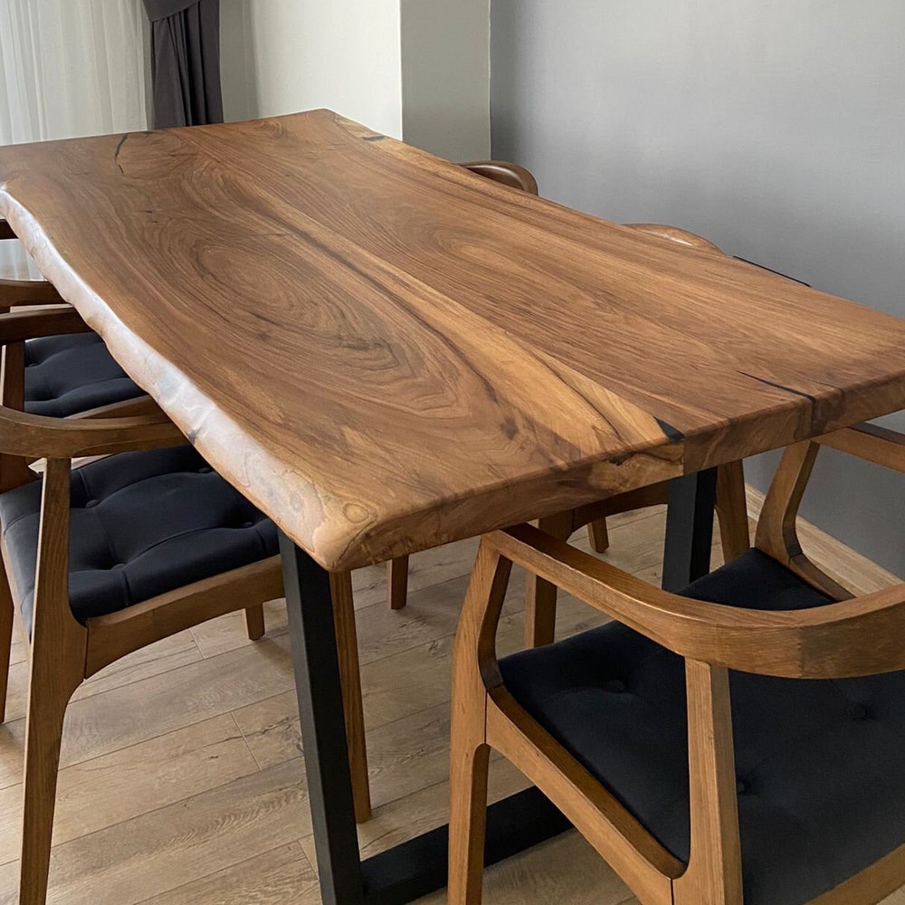 Dark Walnut | Wood | Table | Live Edge | Rustic | Modern | Dining Table | Farmhouse | Dining | Unique | Handmade