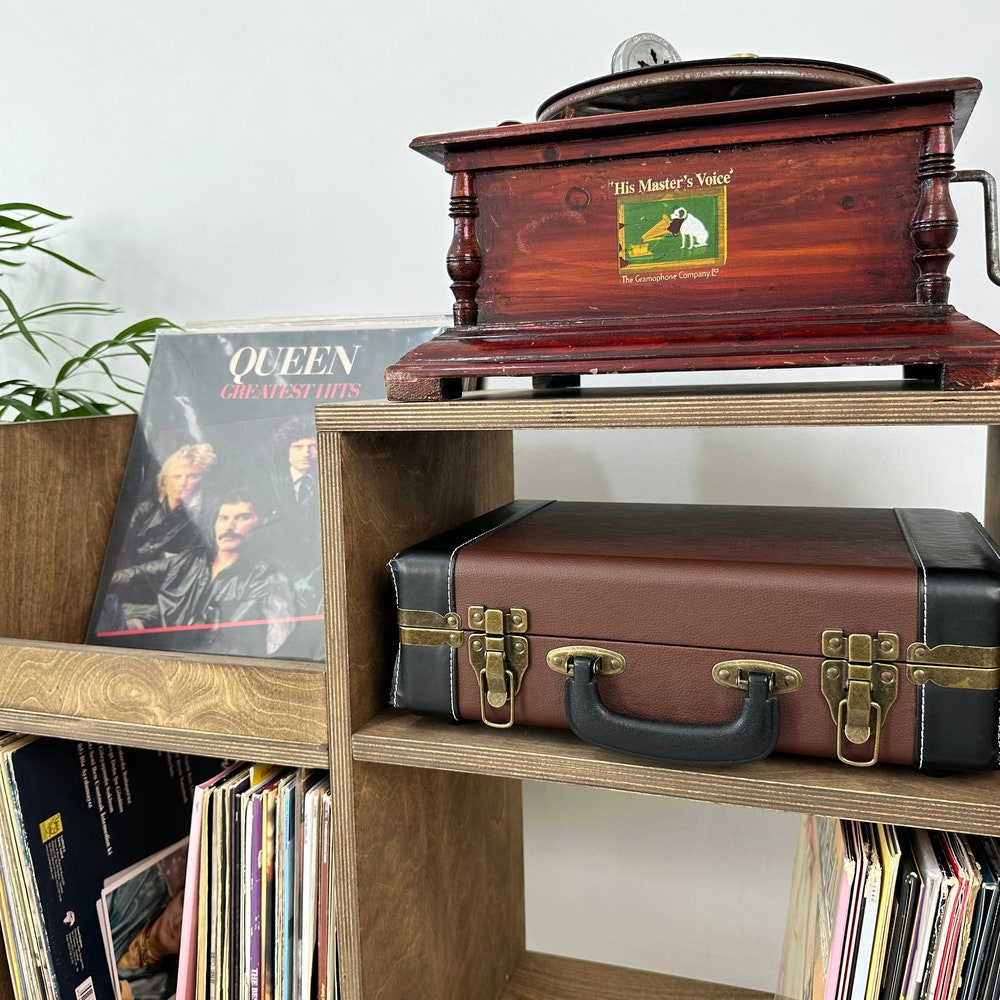 Record Player Stand, Vinyl console, Vinyl end table, Record Holder, Record Display