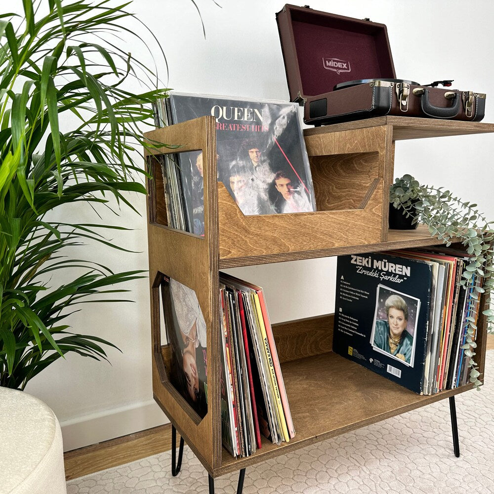 Vinyl Console, Record Player Stand, Vinyl record display, Vinyl Holder, Record Holder