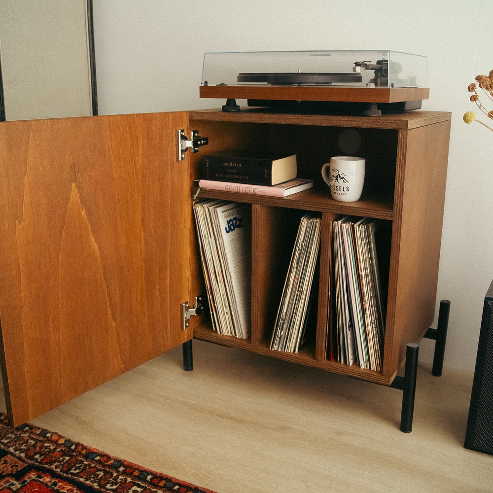 The "York 101 Mini" Record Player Sideboard. A Handmade Vinyl LP storage cabinet