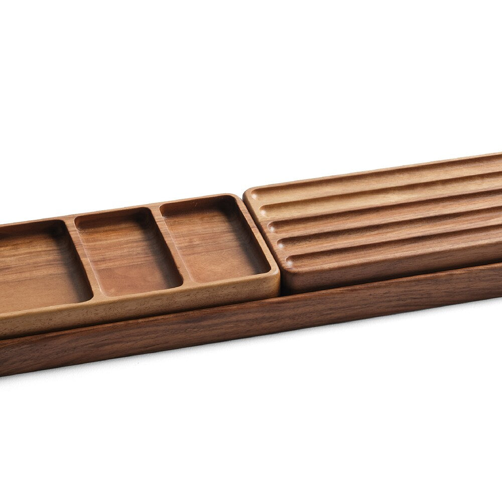 Wooden Desk Organizer Set, Wood Notes Tray, Personalizable Organizer, Minimalist Design