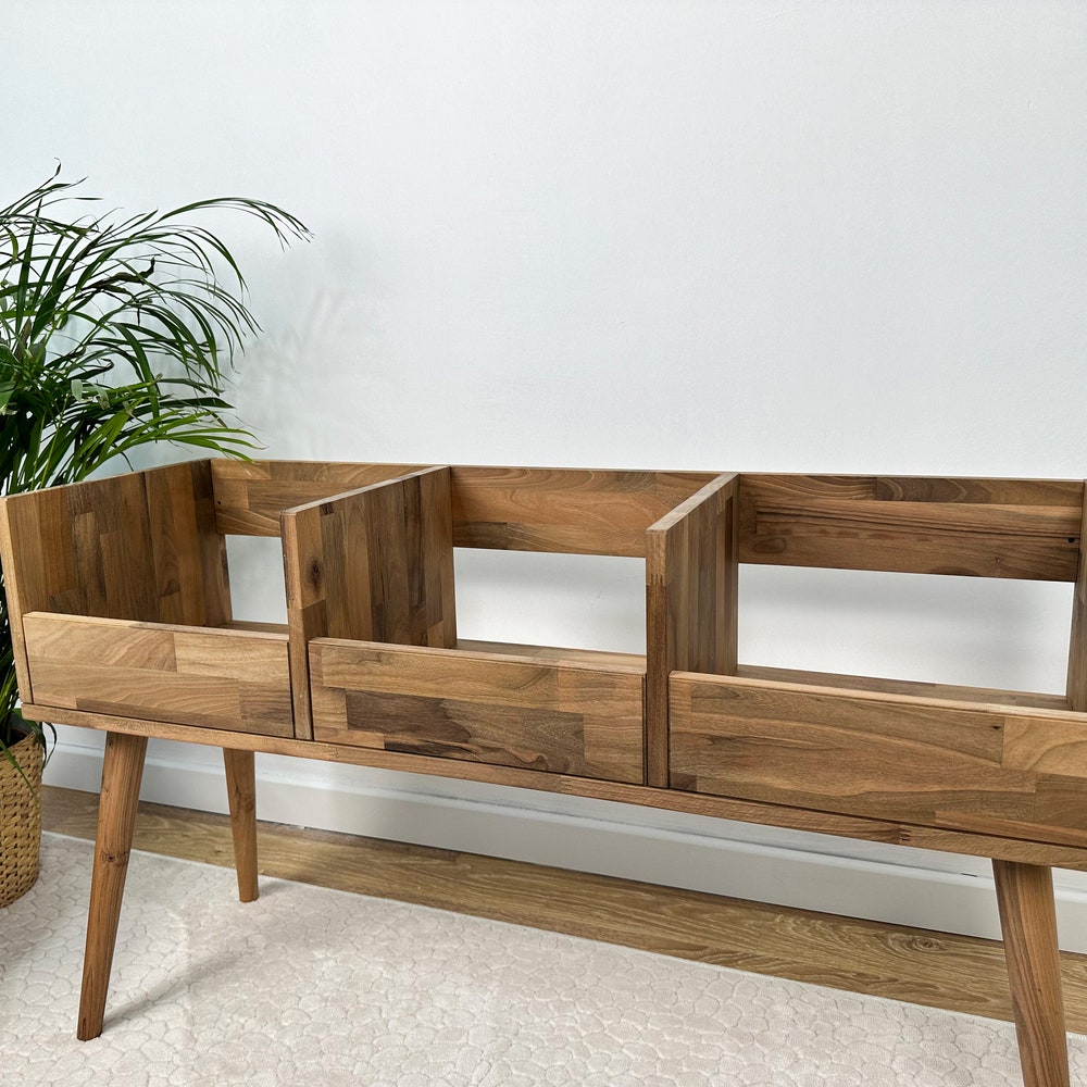 Walnut Vinyl Console, Vinyl Display, Vinyl Holder