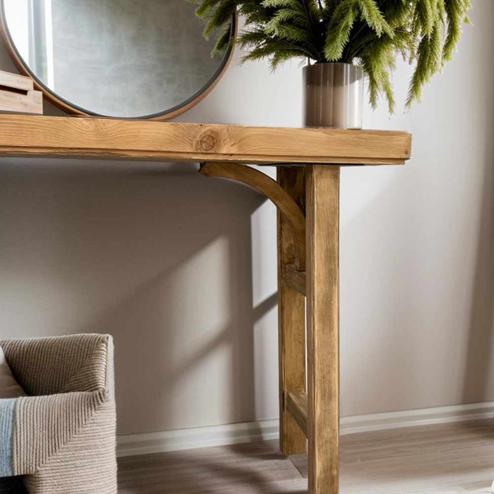 Console Table, Unique Rustic/Reclaimed Wood, Custom Farmhouse Hallway Sofa Entrway Wooden Solid Foyer Dresser Entry Table Gift for Women/Her