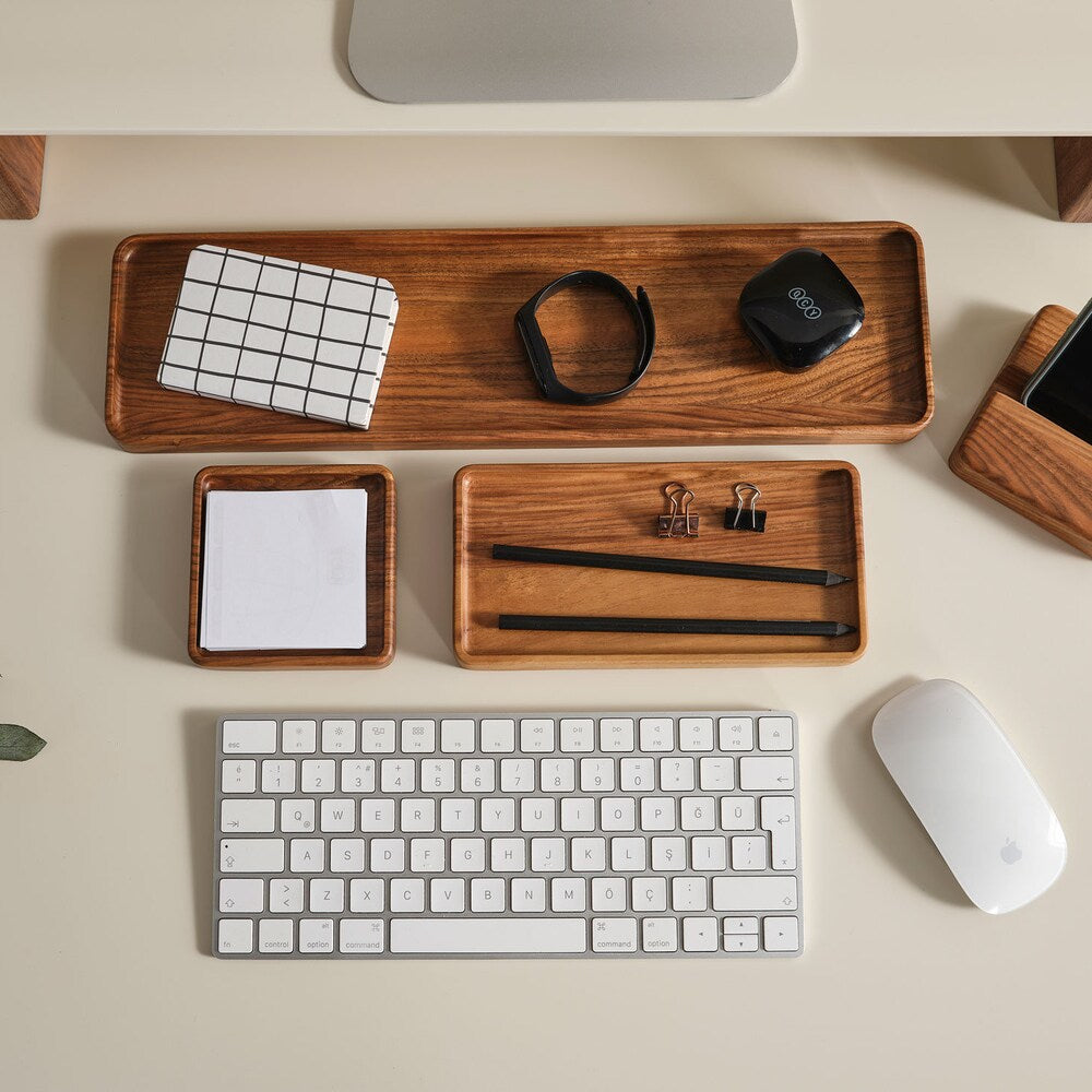Wooden Desk Organizer Set, Wood Office Accessories, Phone Stand, Minimalist  and Scandinavian Style Wooden Decor, Gift for Mother