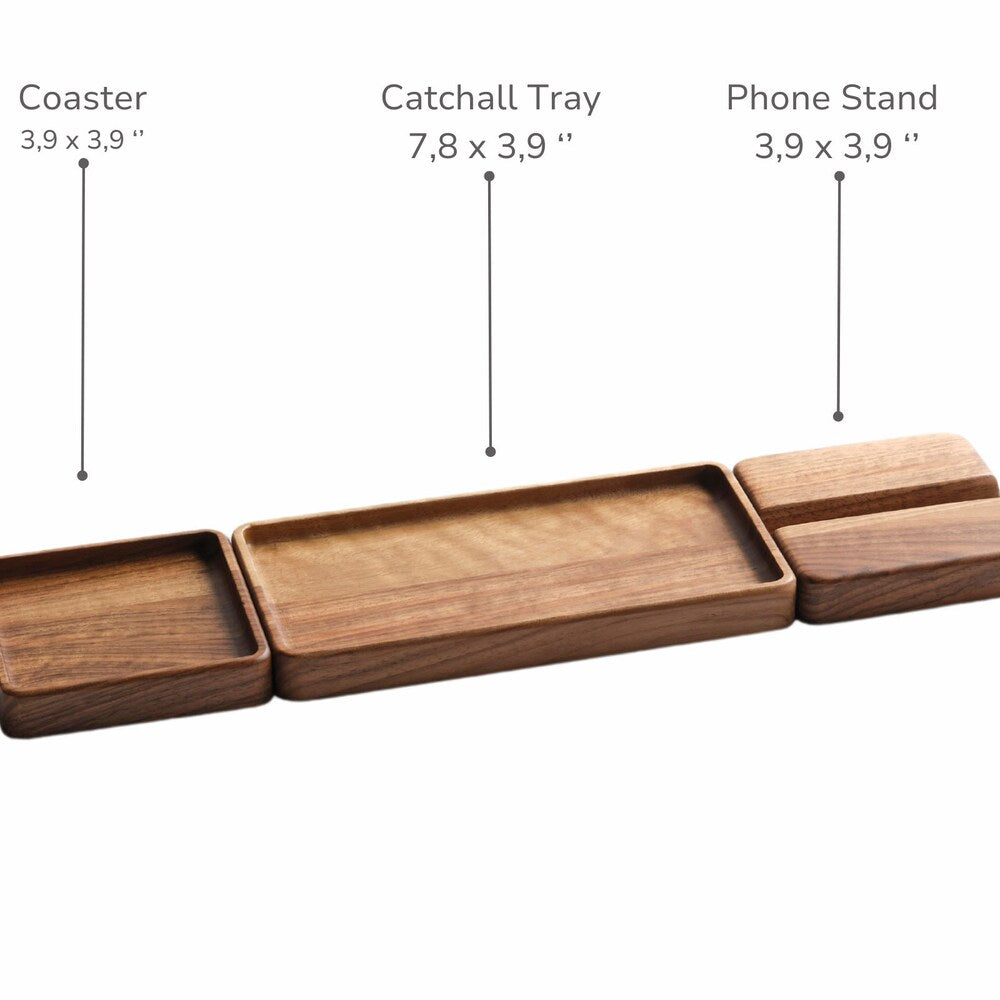 Wooden Desk Organizer Set, Wood Office Accessories, Phone Stand, Minimalist  and Scandinavian Style Wooden Decor, Gift for Mother