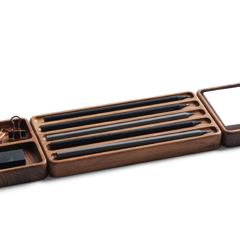 Wood Desk Organizer Set, Pen Holder, Handmade Tray, Custom Gift, Personalized Organizer
