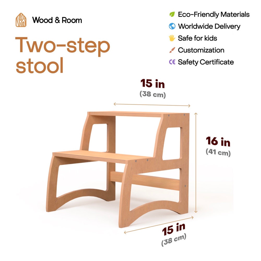 Baby step stool, Chairs for littles, Kids double stool, Potty training, Montessori furniture, Nursery decor, Kids room, Toddler bathroom