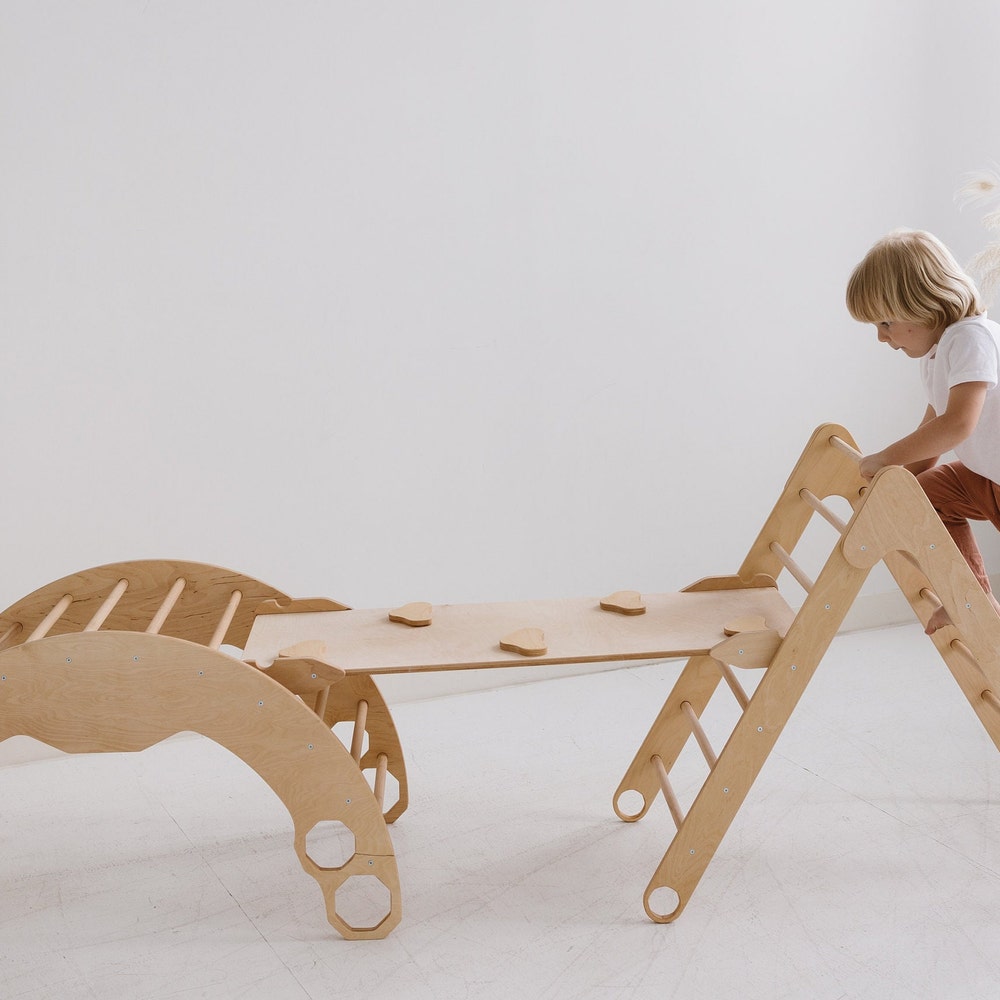 Climbing set, Arch with pillow, Foldable triangle, Montessori furniture, Indoor playground, Toddler gift, Baby gym climber, Nursery decor
