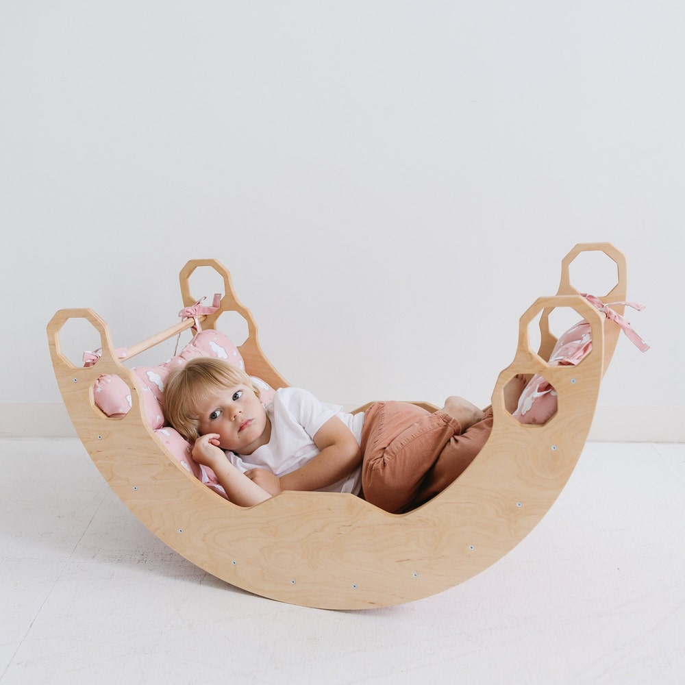 Climbing set, Arch with pillow, Foldable Montessori Climbing Triangle, Baby Indoor Playground, Toddler Gym Arch, Nursery Decor Gift