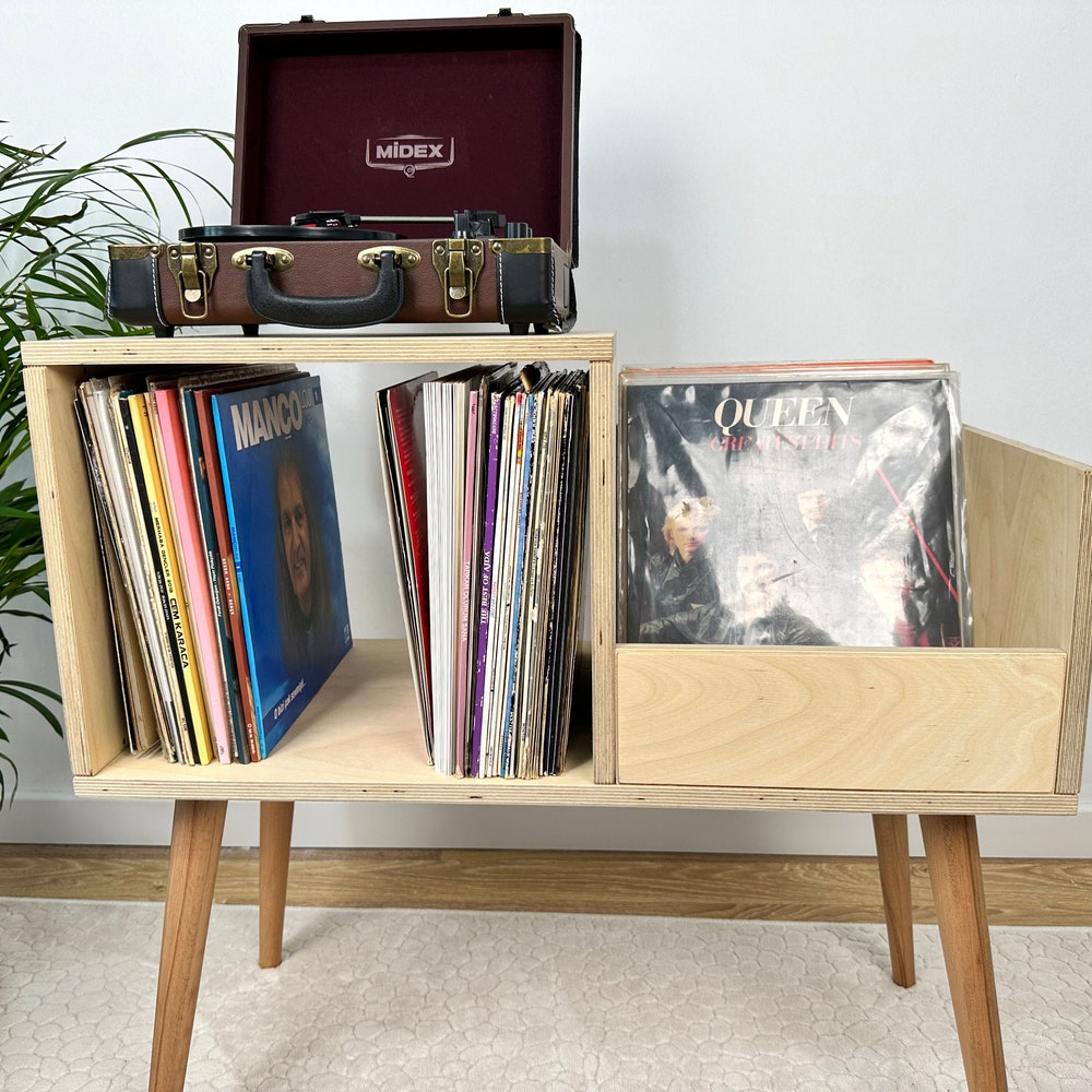 The Deluxe Vinyl Record Storage, Record Player Cabinet