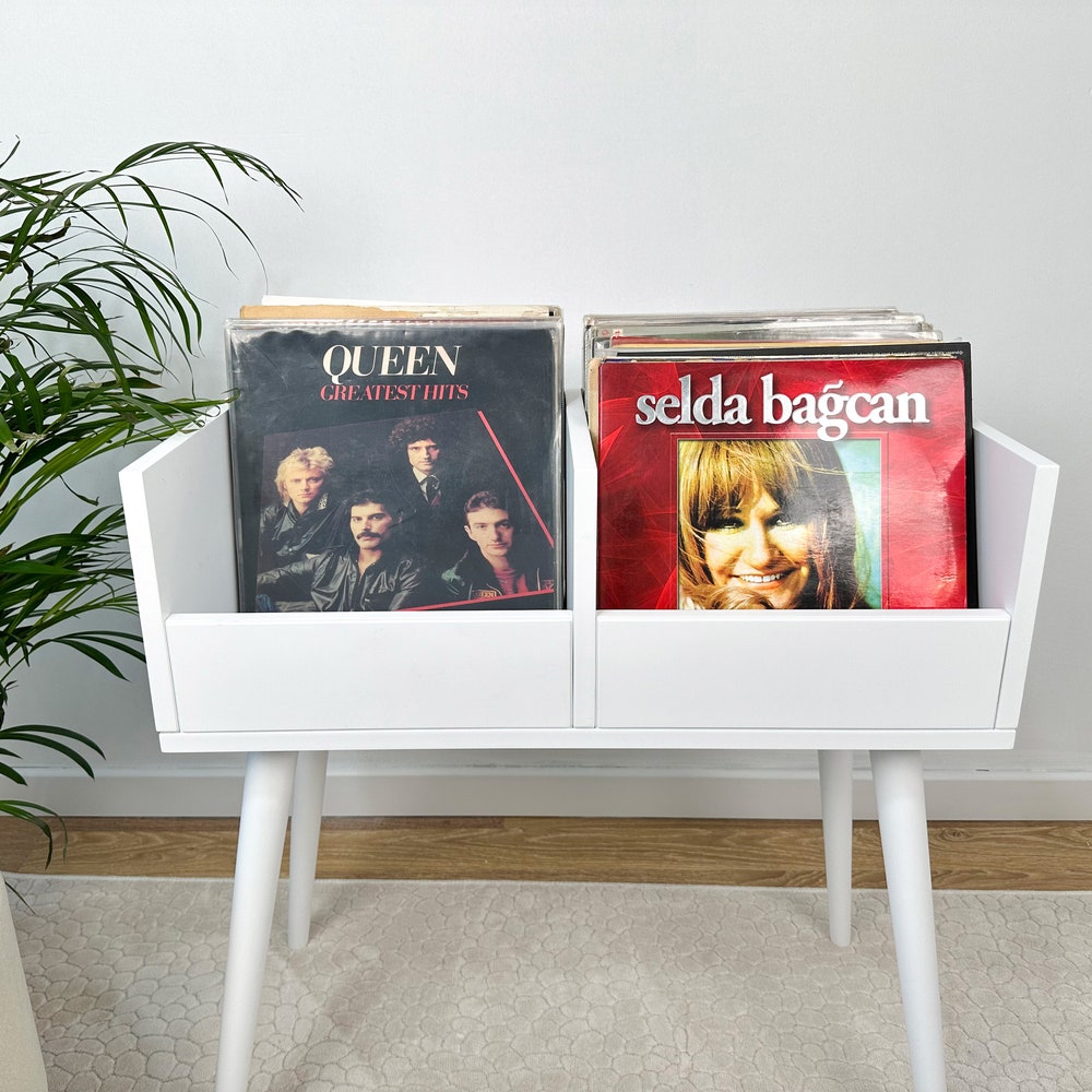 Vinyl Console, Vinyl End Table, Vinyl Display