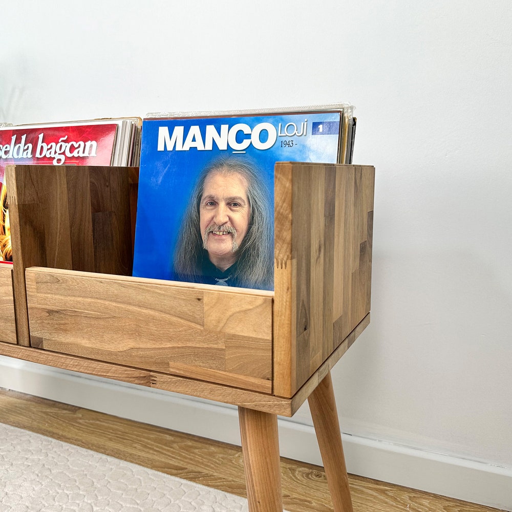 Walnut Vinyl Console, Vinyl Display, Vinyl Holder