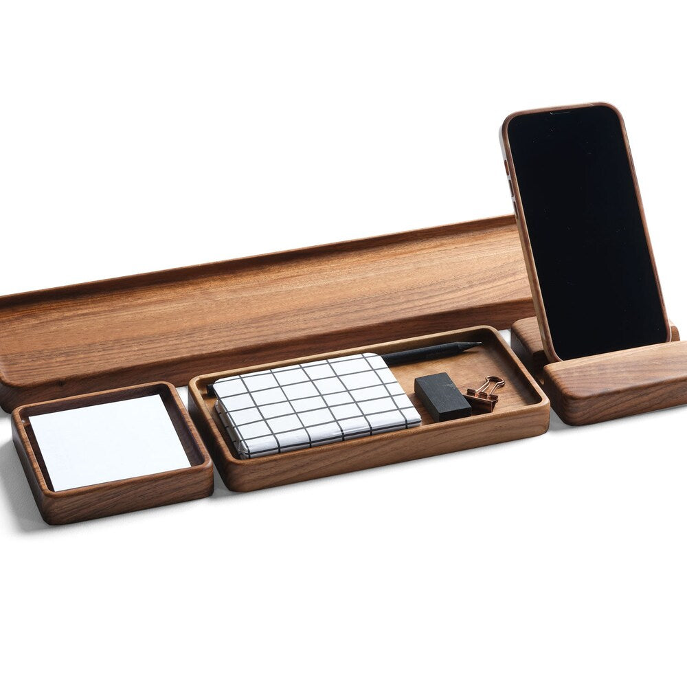 Wooden Desk Organizer Set, Wood Office Accessories, Phone Stand, Minimalist  and Scandinavian Style Wooden Decor, Gift for Mother