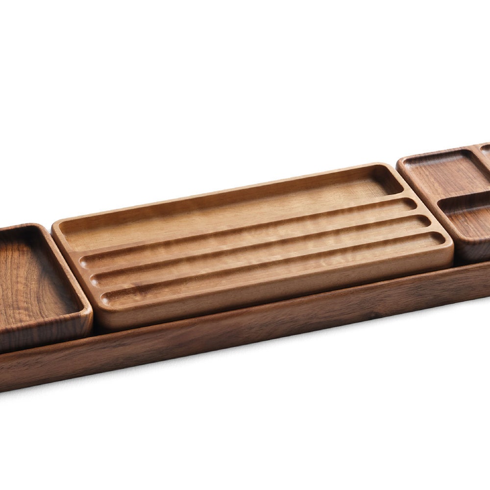 Wooden Desk Organizer Set, Handcrafted Desk Organizer Set, Pen Holder, Wood Tray Sticky Note Tray, Minimalist Office Organizer, Gift for Him