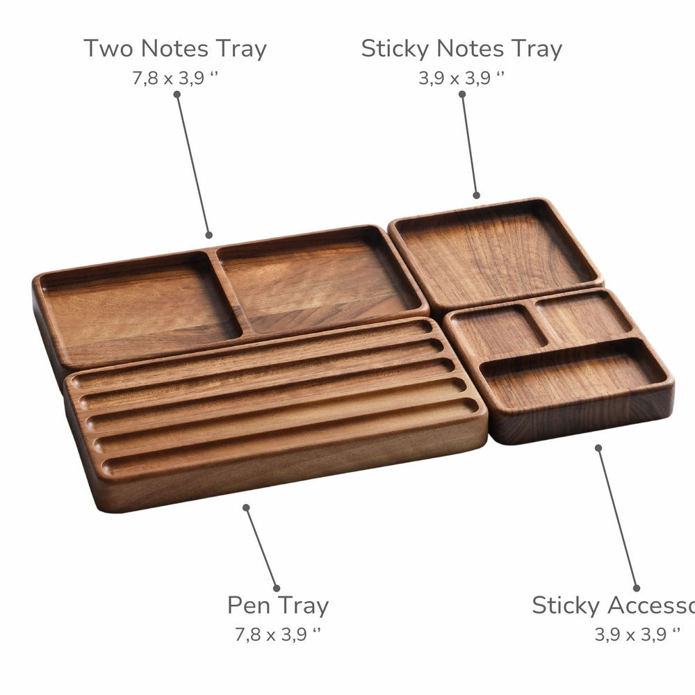 Wood Desk Organizer Set, Wood Organizer for Accessory Storage, Custom & Personalized Organizers