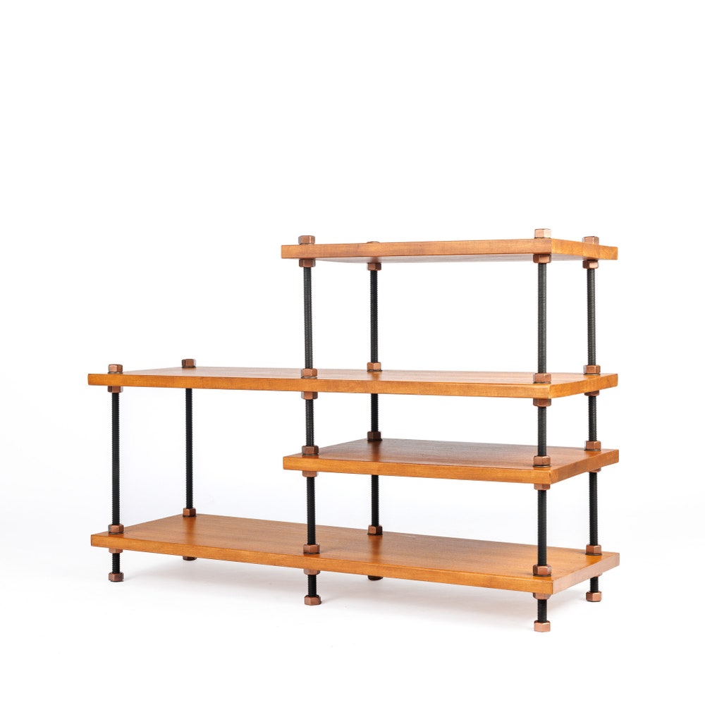 2 in 1 Rack variation,  Turntable Stand, Wood Furniture, Handmade Record Player Stand, Industrial Vinyl Table, Media Hifi TV Unit