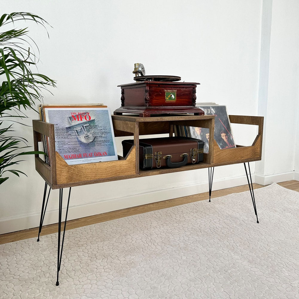 Vinyl Console, Record Player stand, Vinyl record cabinet, Record Console