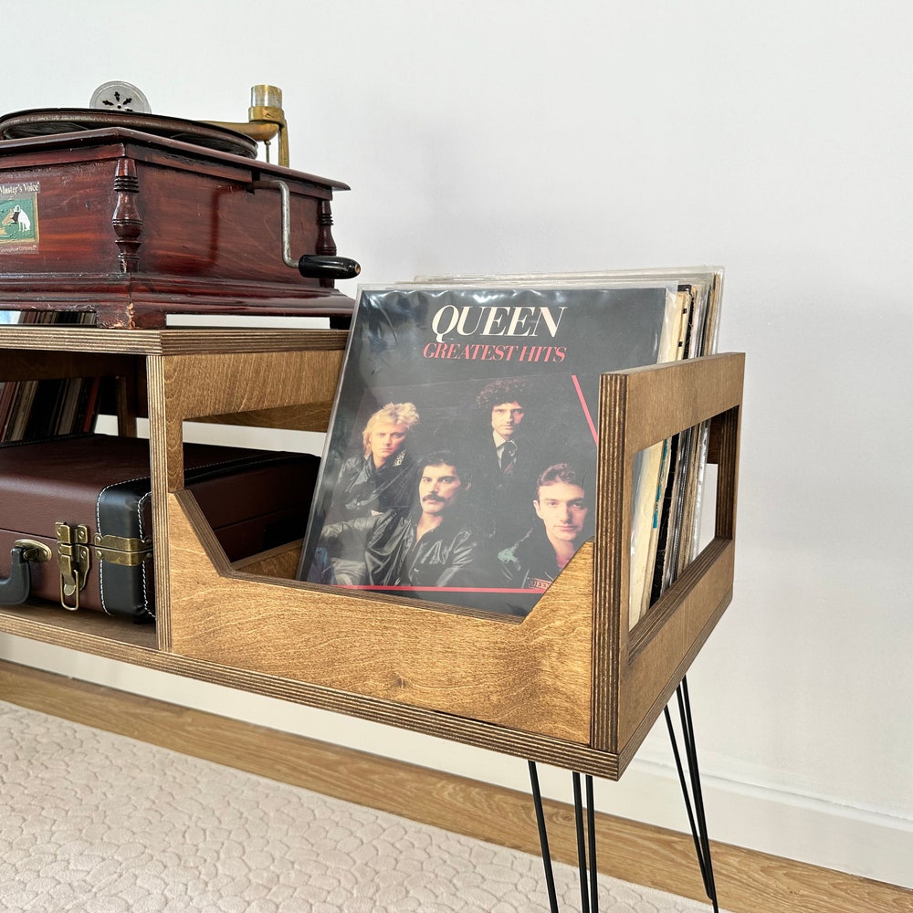 Vinyl Console, Record Player stand, Vinyl record cabinet, Record Console