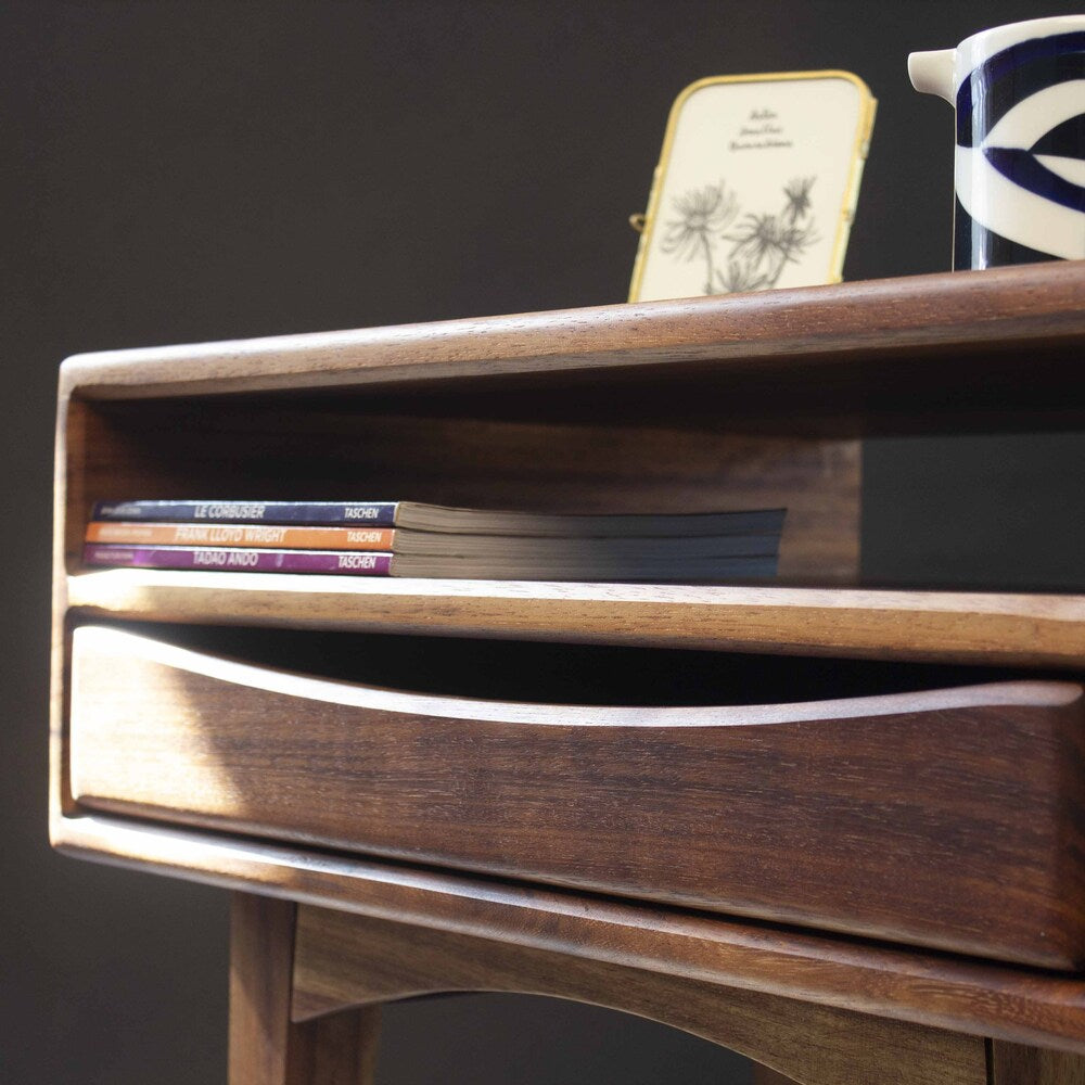 Set Of 2 Bedside Tables, Pair of nightstands fabricated in American Walnut,  2 Drawer Bedside Table, Nightstands organizer,