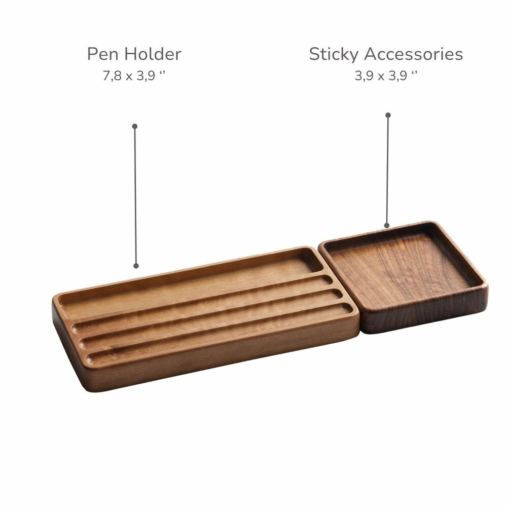 Wooden Desk Organizer Set – Minimalist Tray for Office or Makeup, Pen Holder, Notes Tray, Functional Storage, Perfect Gift for Any Occasion