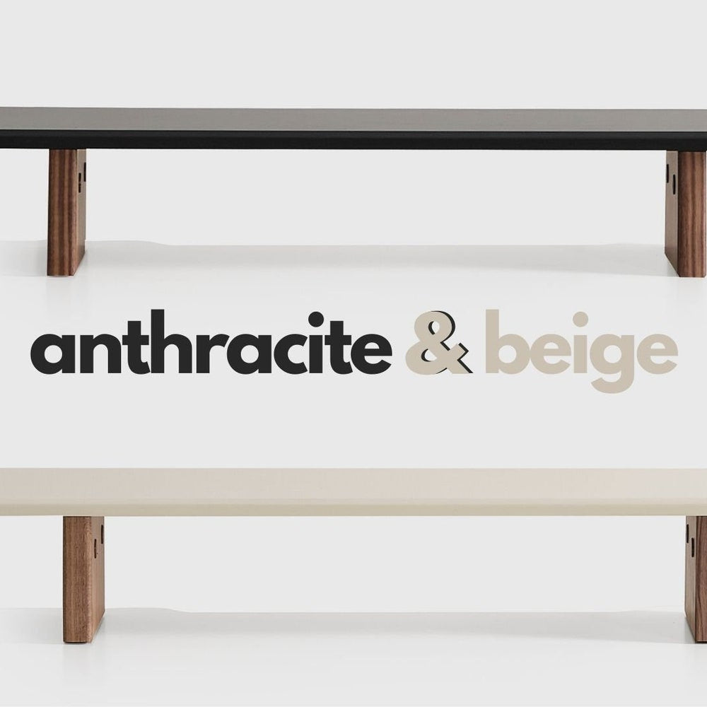 Wooden Monitor Stand, Custom Size Anthracite Monitor Stand, 38 Inch Wooden Screen Riser, Desk Shelf, Cream or Anthracite Monitor Riser