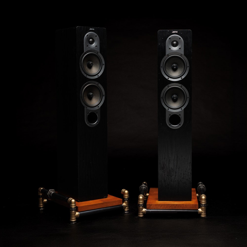 Speakers Stand, Industrial threaded rod stand, vinyl stand, audio rack, Industrial turnable stand