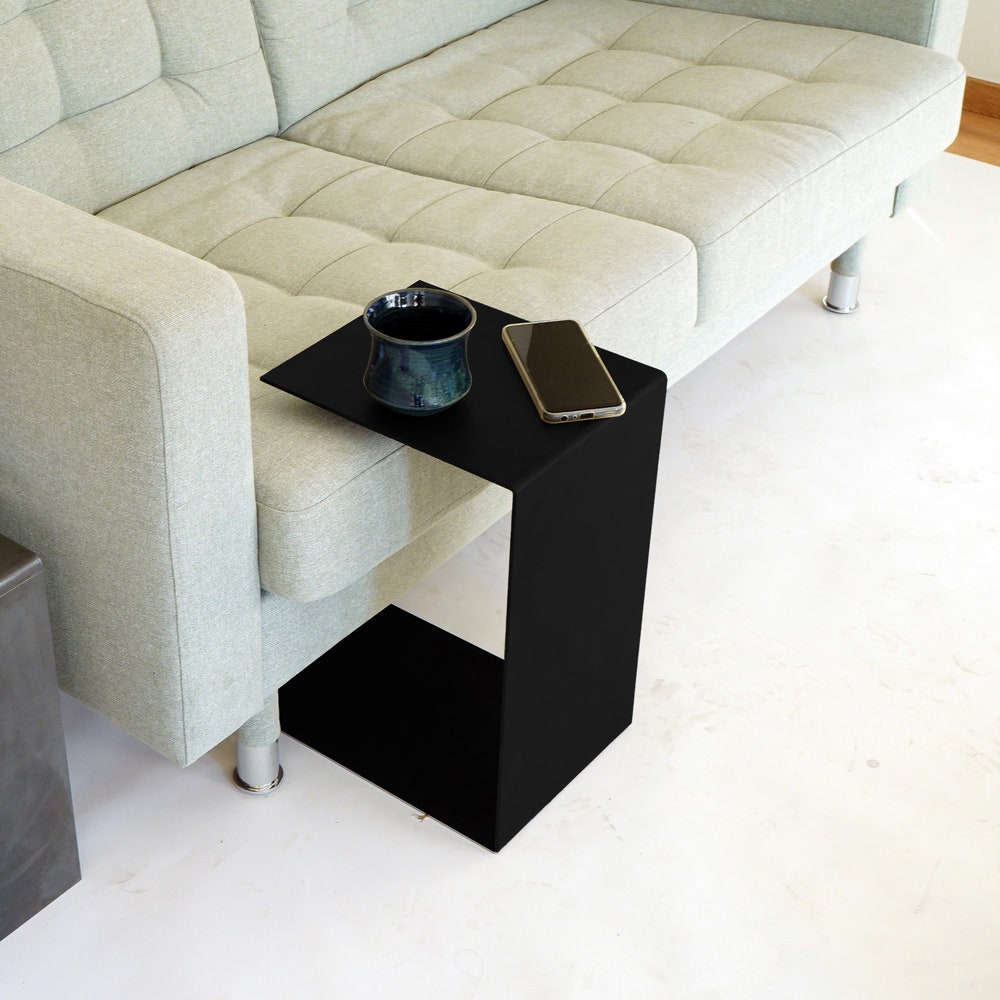 Black C Side Table | Metal Coffee Table | C Table | Black Coffee Table