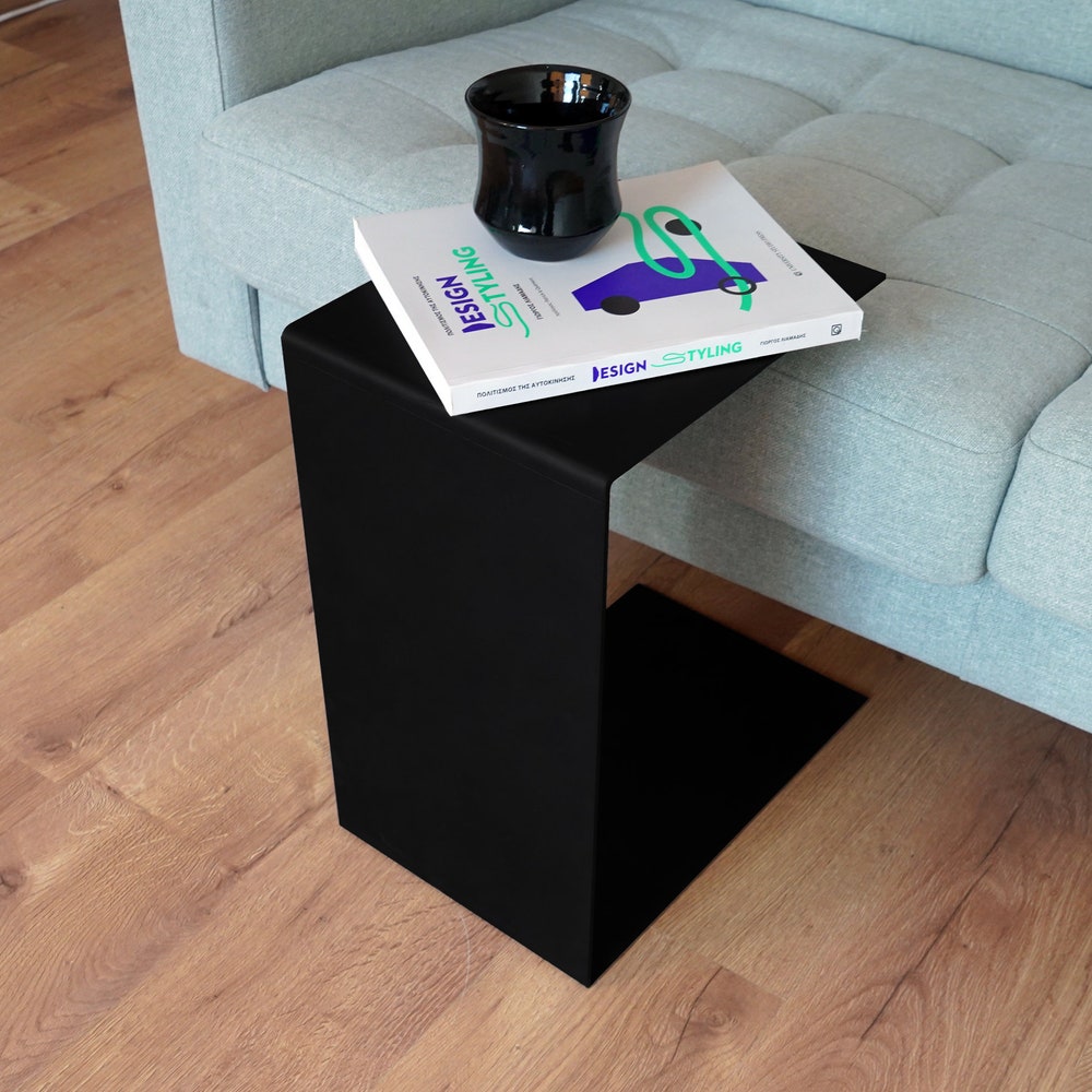 Black C Side Table | Metal Coffee Table | C Table | Black Coffee Table