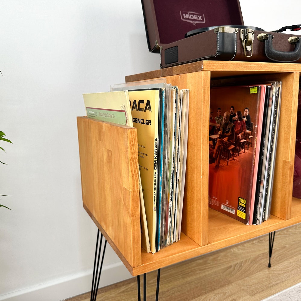 Record Player Stand, Vinyl End Table, Vinyl Console