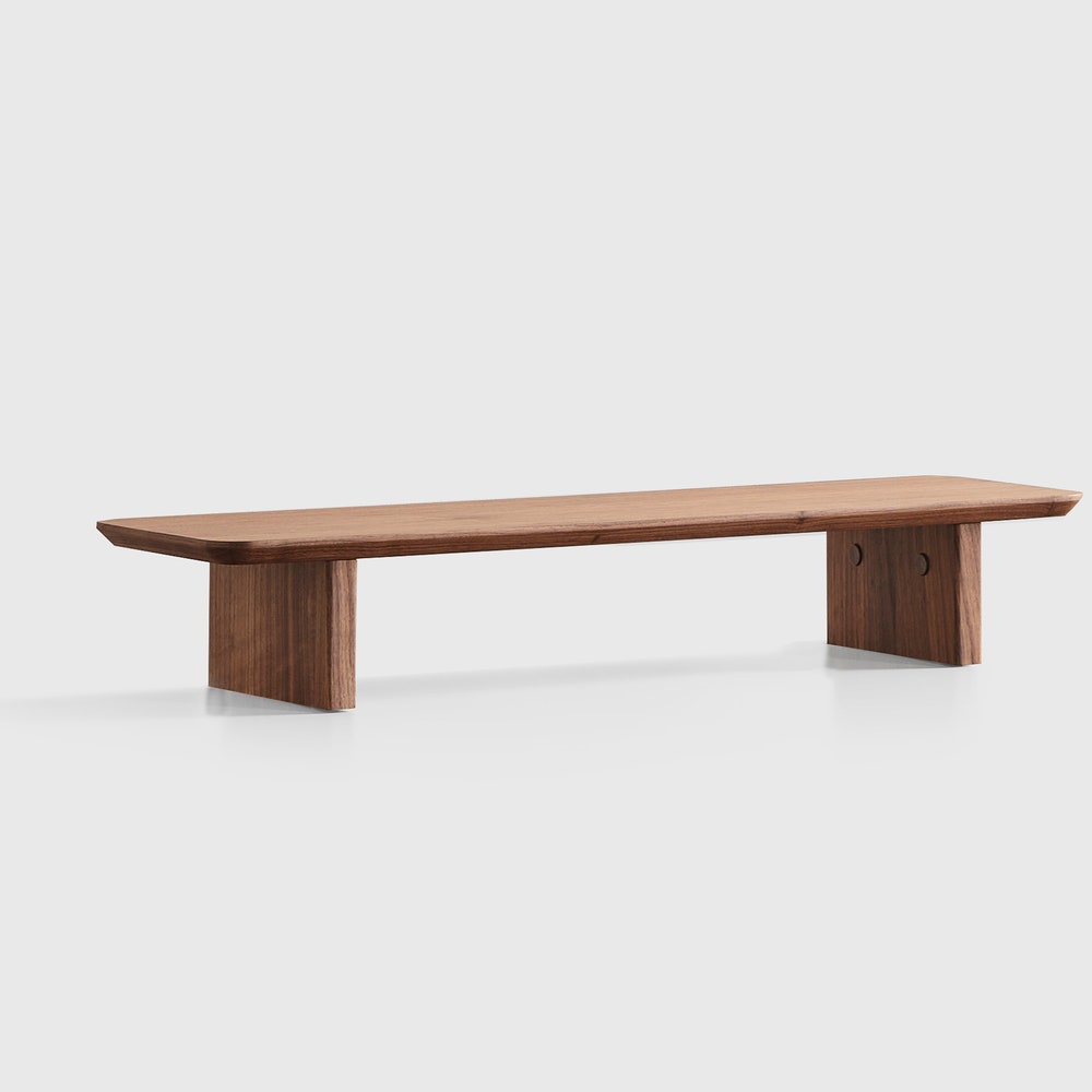 American Walnut Monitor Stand – Personalized Wooden Computer Riser for Desk Setup, Ergonomic Gift for Gamers, Men, or Home Office Use