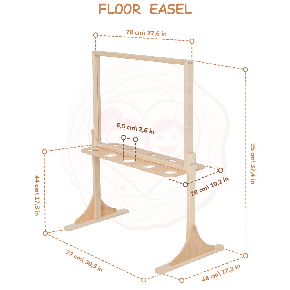 Acrylic Paint Stand for Kids, Double Sided Indoor Easel, Acrylic Toddler Art Easel, Wipe Off Easel, Art Display, Free Standing Art Board