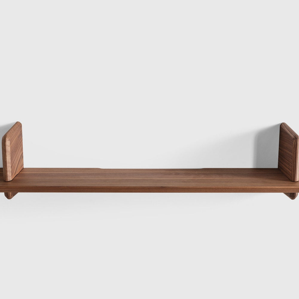 Custom American Walnut Floating Wall Shelf with Live Edge, Decorative Wood Shelf for Books, Handmade Custom Size Rustic Decor