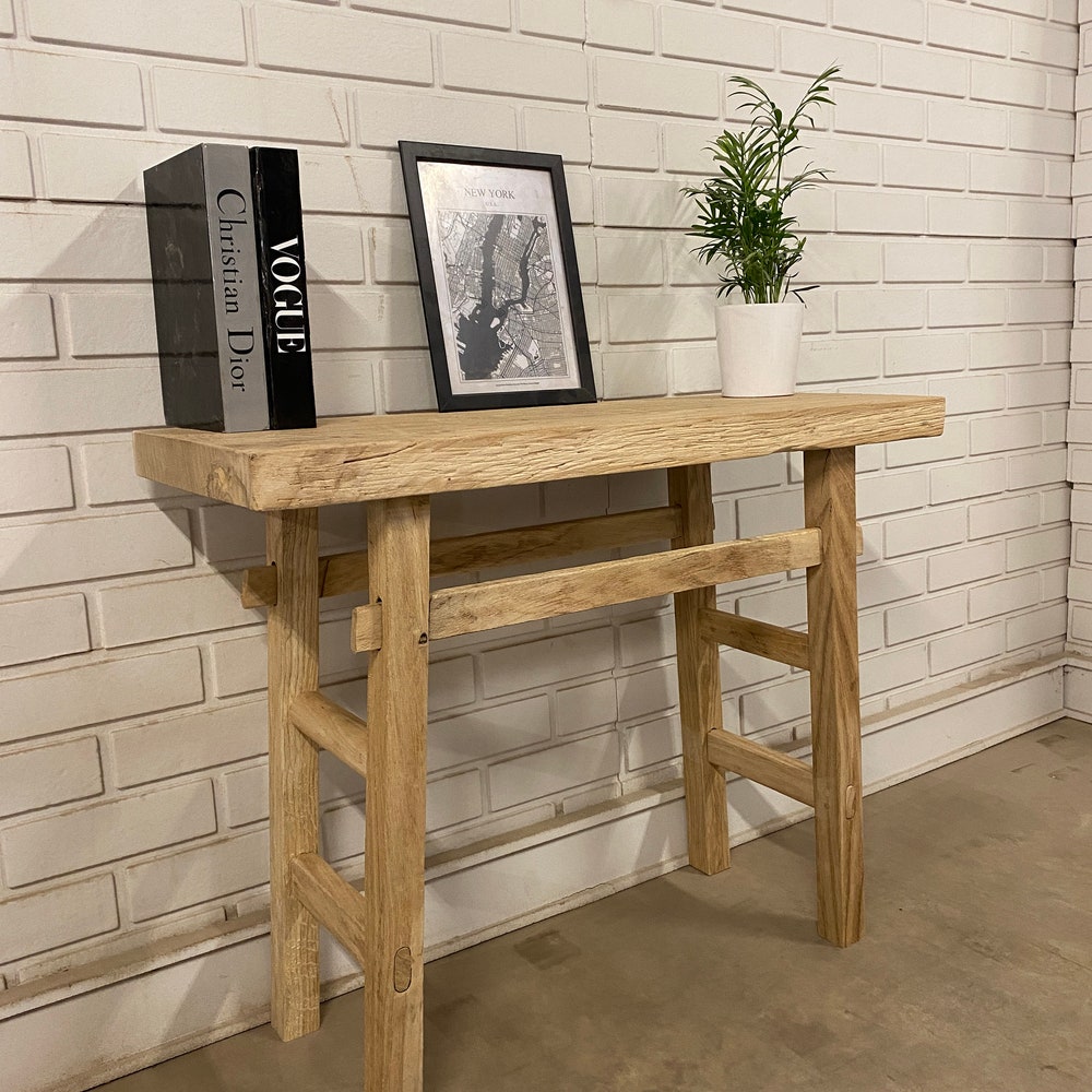 Console Table, Unique Rustic/Reclaimed Wood, Custom Farmhouse Hallway Sofa Entrway Wooden Solid Foyer Dresser Entry Table Gift for Women/Her