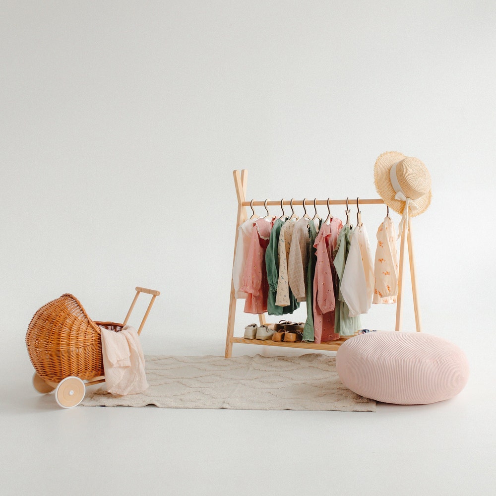 born Baby Wardrobe Organizer: Clothing Rack, Shelves, and Hangers Set, First Christmas gift, baby closet dividers, Toddler toys organizer