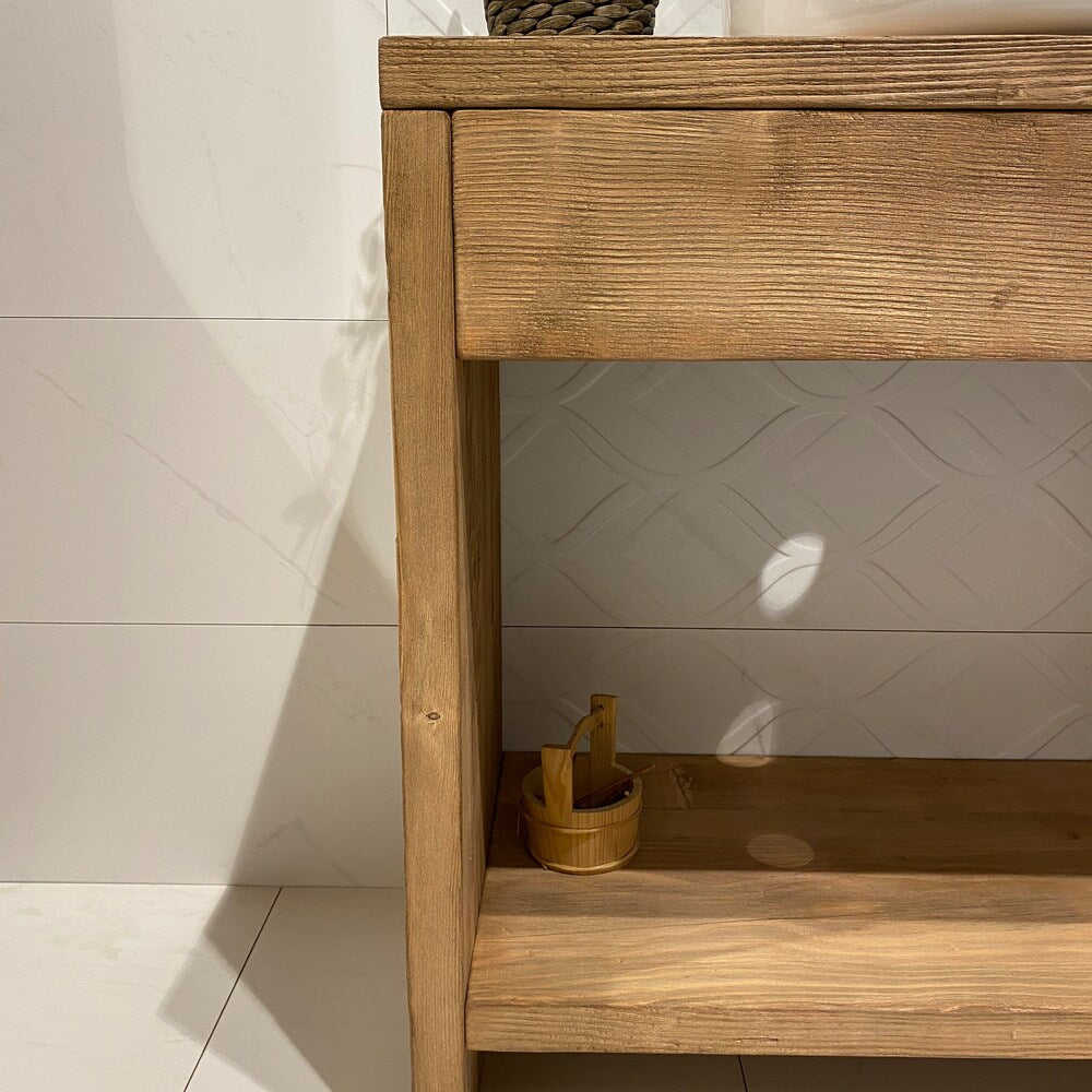Bathroom Rustic Vanity, Reclaimed Wood Solid Bathroom Vanity, Live Edge Farmhouse Rustic Wood Decor, Counter Top Wood Table