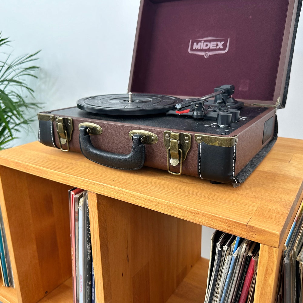 Record Player Stand, Vinyl End Table, Vinyl Console