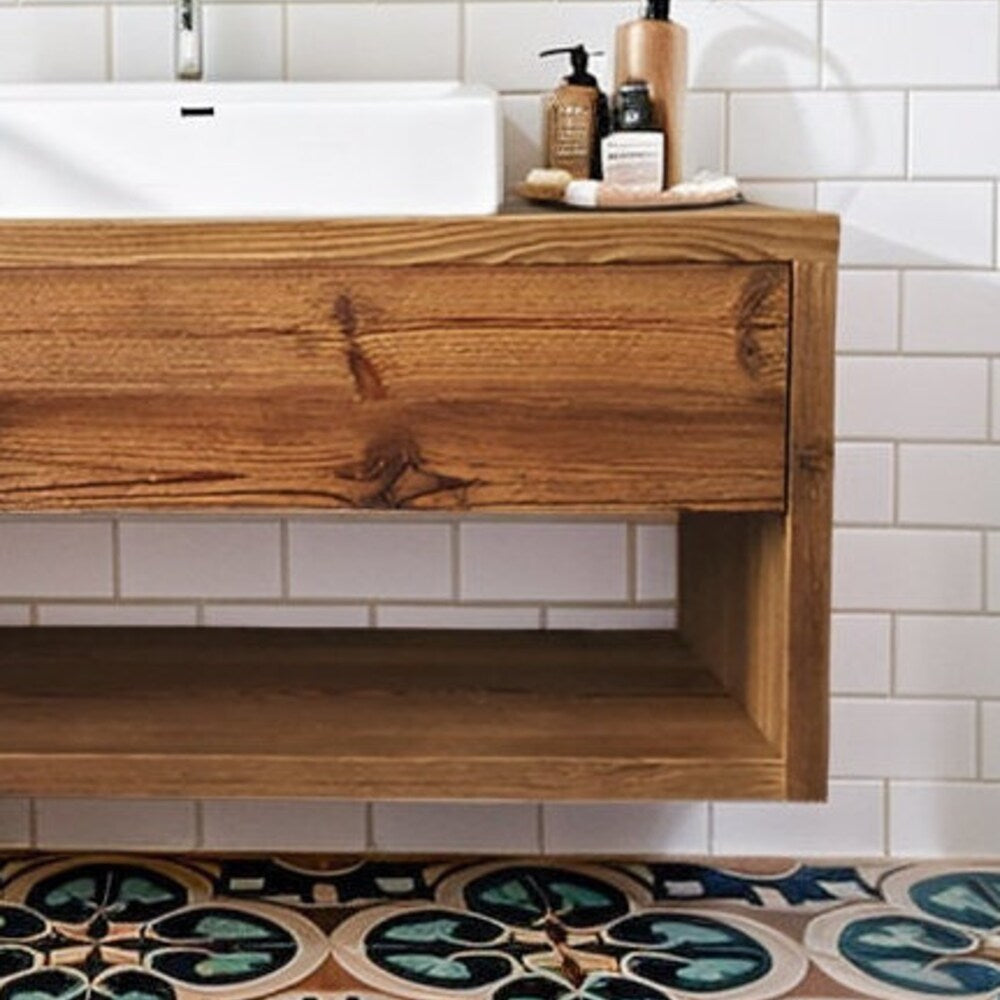 Bathroom Rustic Vanity, Reclaimed Wood Solid Bathroom Vanity, Live Edge Farmhouse Rustic Wood Decor, Counter Top Wood Table
