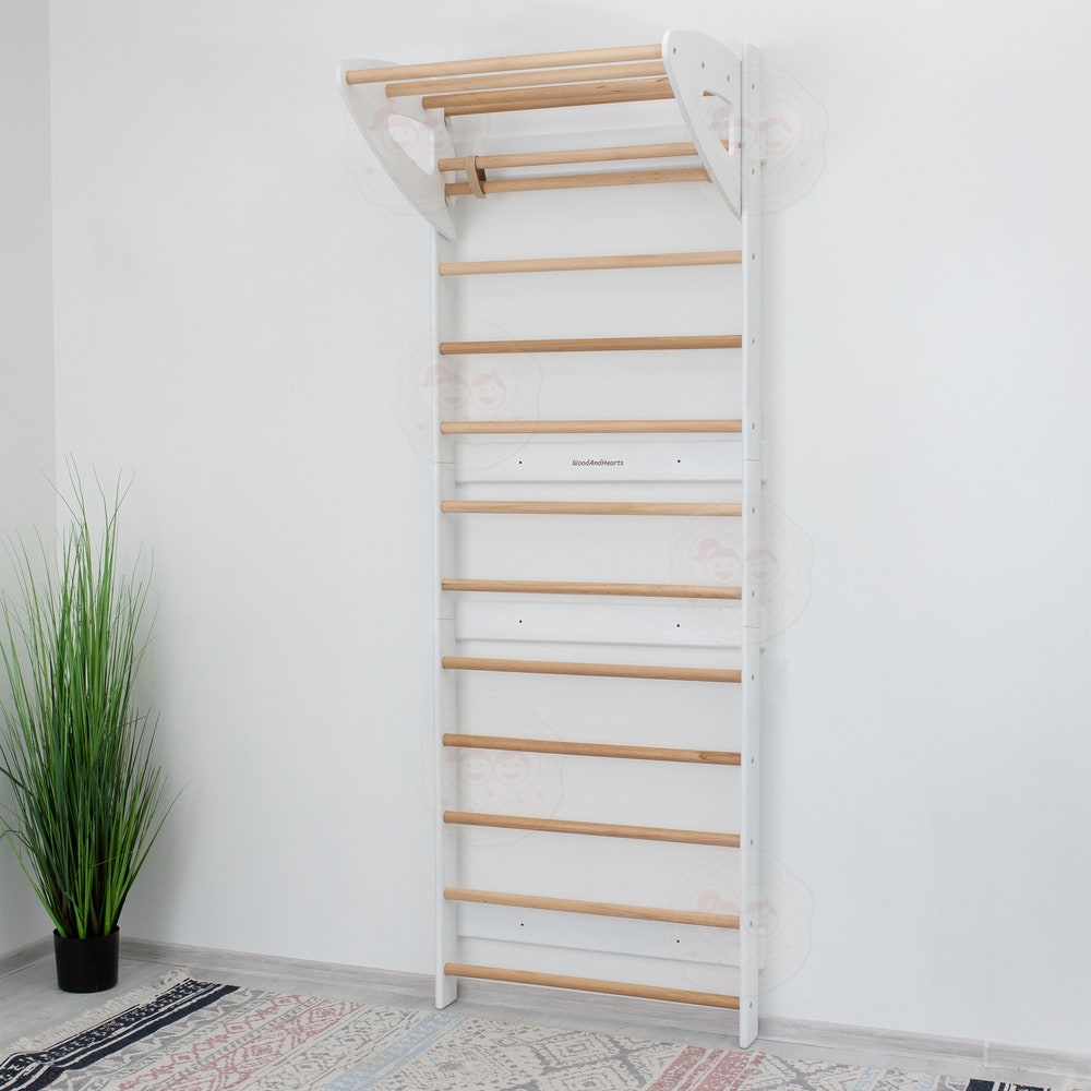 Swedish Ladder with Rope Accessories, Adjustable Climbing Wall, Toddler Climbing Gym, Montessori Play Gym, Montessori Climber
