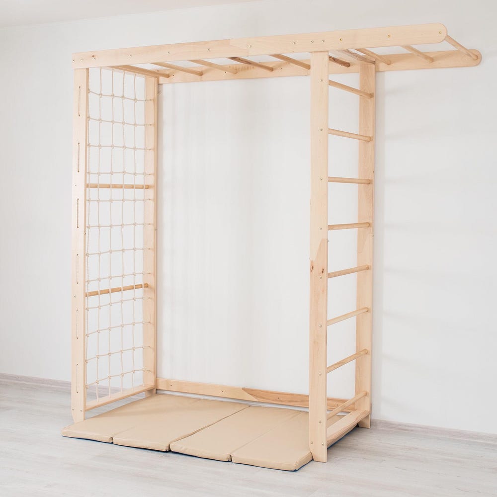 90x90" Swedish Ladder, Climbing Wall, Toddler Climbing Gym, Montessori Climber, Monkey Bars, Indoor Swing, Montessori Climbing Wall Net