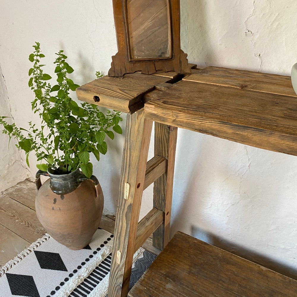 Console Table, Unique Rustic/Reclaimed Wood, Custom Farmhouse Hallway Sofa Entrway Wooden Solid Foyer Dresser Entry Table Gift for Women/Her